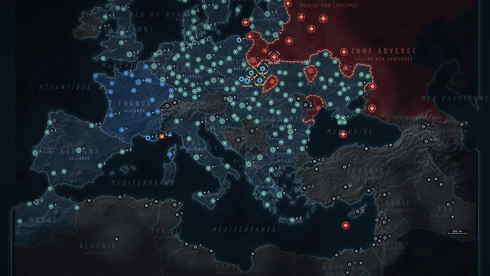Le théâtre entier : la carte d'état-major.